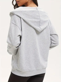 Ellessyn | Liebe Herz Muster drucken, Damen Langarm Kapuzen-Sweatshirt – Grau