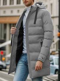 Reigvena | Warme Winterjacke mit Kapuze für Männer – winddicht – Grau