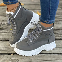 Ellanix | Modische Freizeitstiefel für Frauen - runde Spitze – Grau