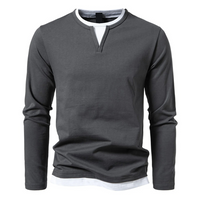 Henry™ - Langärmeliges Baumwoll-T-Shirt – Grau