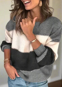 Nina | Damen Pullover modern kuschelig stilvoll – Grau