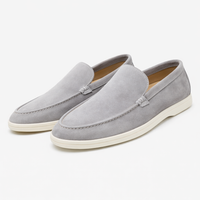 Lynor - Samtige Slipper – Grau