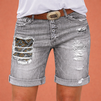 Stylische Damen Denim-Shorts mit Ripped-Details | Vayen – Grau