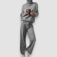 Yara | Pullover mit Rollkragen und lange Hose Set – Grau