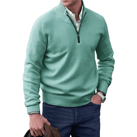Tim | Hochkragen-Pullover mit Reißverschluss – Grün