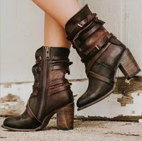 Damen Stiefeletten Mit Reißverschluss | Mit Absatz – Rotbraun