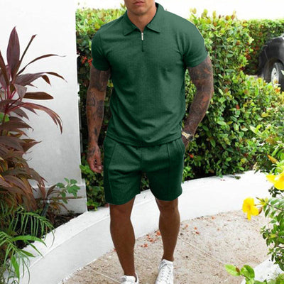 Arthur Polo mit Reißverschluss und Shorts Set