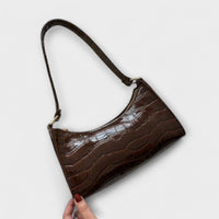 Eleanor | Glänzende Lederhandtasche – Braun