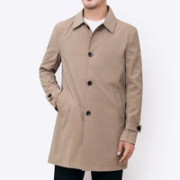 Trenchcoat für Herren | Wasserdichte lange Übergangsjacke – Khaki