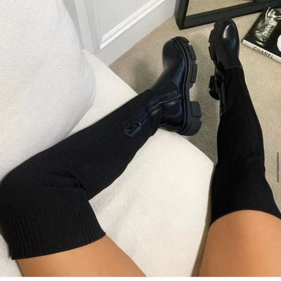 Thigh-High - Gestrickte Stiefel