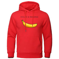 JOCHEN - KAPUZENPULLOVER MIT PRINT – Rot