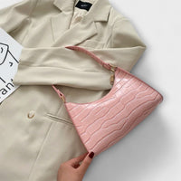 Eleanor | Glänzende Lederhandtasche – Pink