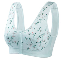 Bügelloses Bralette Für Damen | Knopfverschluss Vorne – Blau