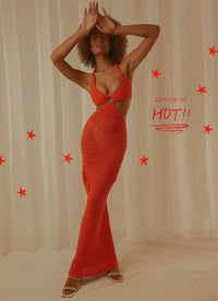 Katharina | Sommerkleid aus Strick – Rot