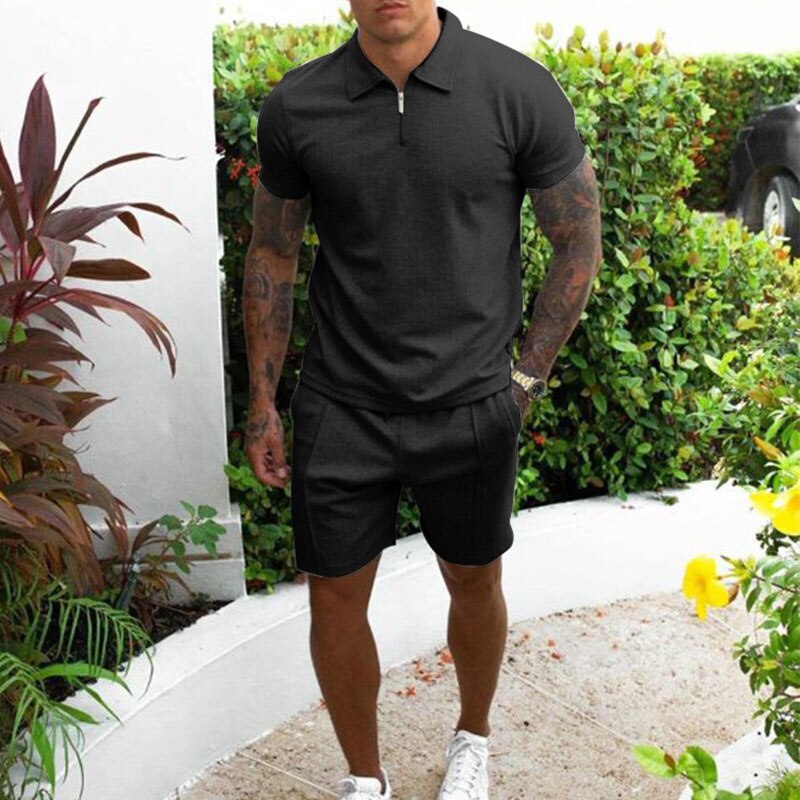 Arthur Polo mit Reißverschluss und Shorts Set