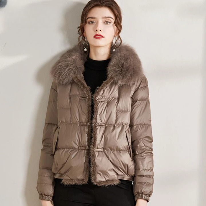 Cristel | Stylischer Vintage Parka mit Fellkragen für Damen