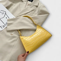 Eleanor | Glänzende Lederhandtasche – Gelb
