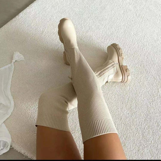 Thigh-High - Gestrickte Stiefel