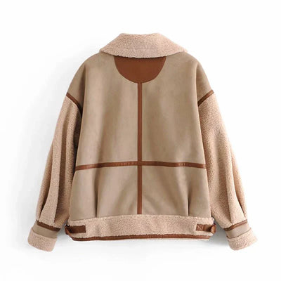 Wirinse | Damen Lederjacke aus Lammfell Warm Modisch Winterjacke