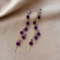 Rosen-Kaskaden-Ohrringe – Violett