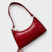 Eleanor | Glänzende Lederhandtasche – Rot