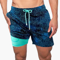 Herren-Badeshorts mit Kompressions- und schnell trocknendem Stoff – Meerespalme