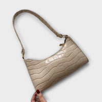 Eleanor | Glänzende Lederhandtasche – Beige