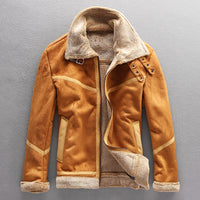 Vintage Wildleder Sherpa Jacke für Männer – Dunkelbraun