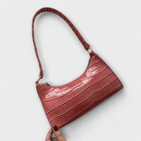 Eleanor | Glänzende Lederhandtasche – Rosa