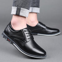 Sommer Business Sneaker für Herren - Leichte Business Halbschuhe mit Komfortfußbett – Schwarz