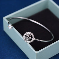 Baum des Lebens Verstellbares Armband – Silber