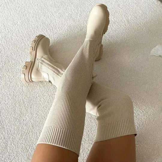 Thigh-High - Gestrickte Stiefel