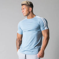 Miko Sommer Fitness T-Shirt | Lässiges, bequemes Herren-T-Shirt für das Fitnessstudio – Blau