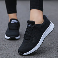 Sommerliche Sneaker für Damen - Trendy Bequeme Schuhe für breite Füße – Schwarz