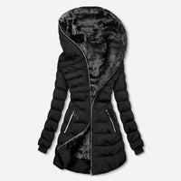 Wanterink | Damen-Winterjacke mit Kapuze und Steppdesign – Noir