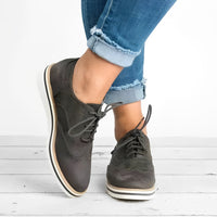 Heidi-Mode | Bequeme Schnürschuhe mit Rutschfester Sohle – Grau