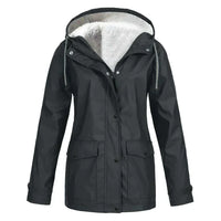 Regenjacke Damen Warm Gefüttert | Winddicht & Elegant – Schwarz