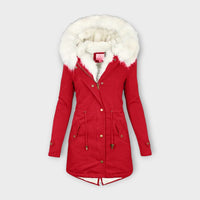 Ivara - Wasserfeste & Pelz-gefütterte Winterjacke – Rot
