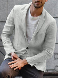 Lässiger Blazer aus weicher Baumwolle – Grau