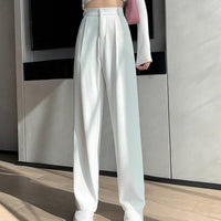 Yvette | Damen Wide Leg Hose Hohe Taille Locker – High Waist Wide Leg Hose 2026 – Weiß