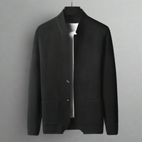 Nandor – Strickjacke Mit Fronttasche – Schwarz