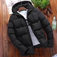 Ruub | Wattierte Winterjacke für Herren mit Kapuze und Kordelzug – Noir