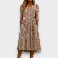 Rosella - Leichtes Printkleid – Beige