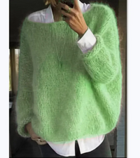 Damen Oversize Strickpullover | Weich & Kuschelig – Grün