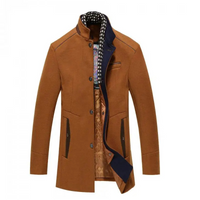 Herren Wintermantel - Warm & Stilvoll mit Stehkragen – Braun