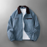 Cord Herren Zip-Jacke – Blau