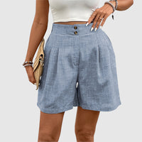 Elegante Weite Damen Stoffhose – Blau