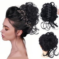 GlamCurls – Voluminöse lockige Haarhaube – Natürliche schwarze Farbe