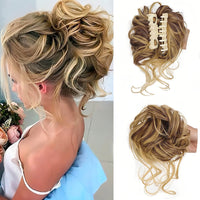 GlamCurls – Voluminöse lockige Haarhaube – Braun und Blond