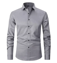 Elegantes Stretch Herren Hemd mit Knopfleiste – Grau